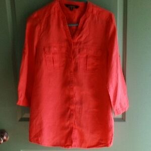 Nicole Miller Corol Color Button Down Shirt 100% Lining